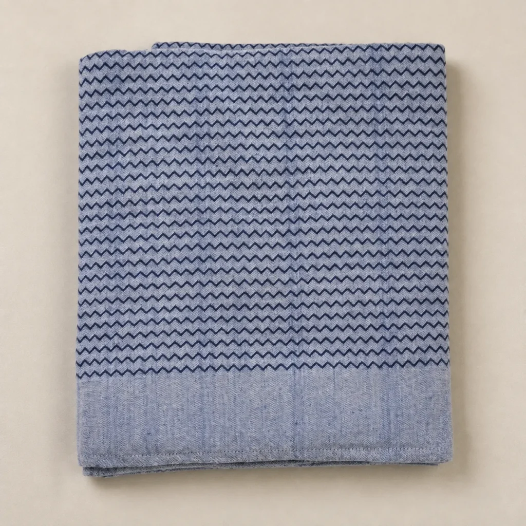 blue wave pattern cotton blanket