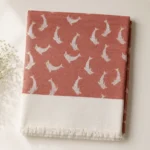 peach flying bird pattern cotton blanket