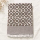 taupe floral pattern cotton blanket