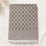 taupe floral pattern cotton blanket