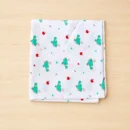 Mint green dinosaur print muslin cotton baby towel