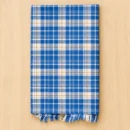 Premium blue checked cotton towel with classic checkered pattern