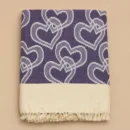 lavender heart pattern cotton blanket