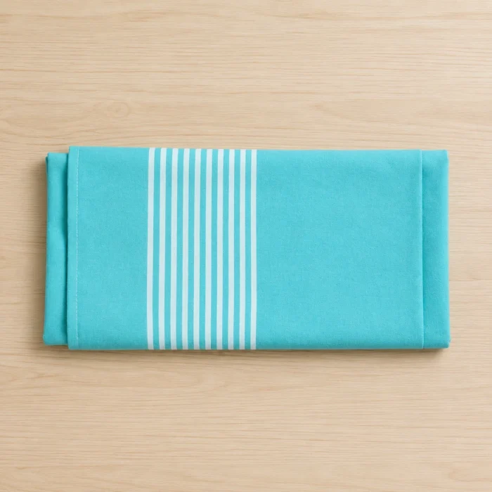 Aqua blue striped 100% cotton baby towel