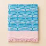blue geometric pattern cotton blanket