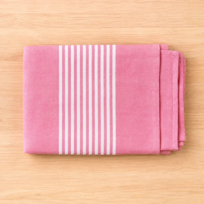 Rose pink striped 100% cotton baby towel