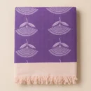 purple floral fan pattern cotton blanket