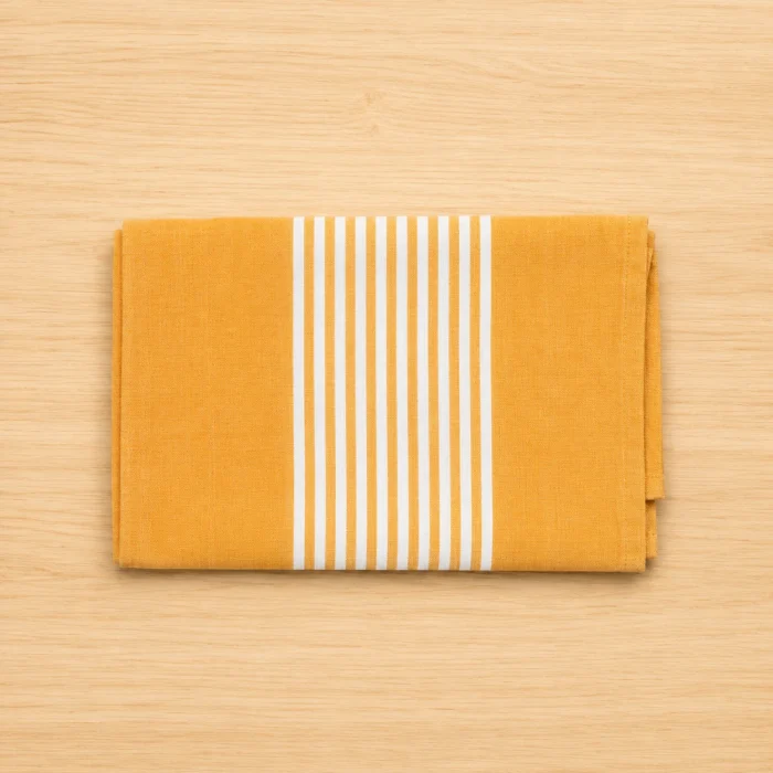 Golden yellow striped 100% cotton baby towel