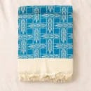 blue geometric pattern cotton blanket