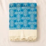 blue geometric pattern cotton blanket
