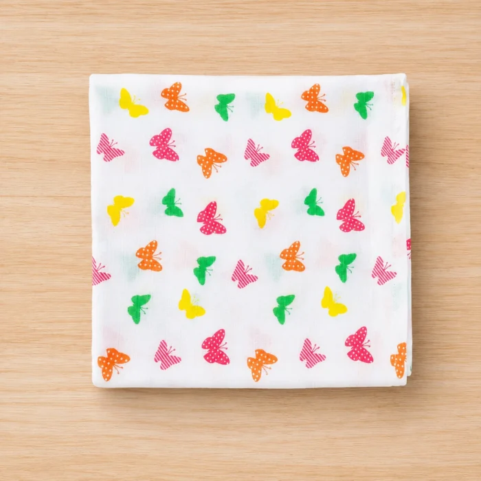 Multicolor Butterfly Print Muslin Baby Towel