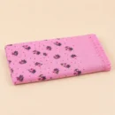 Premium pink printed cotton towel with floral design
